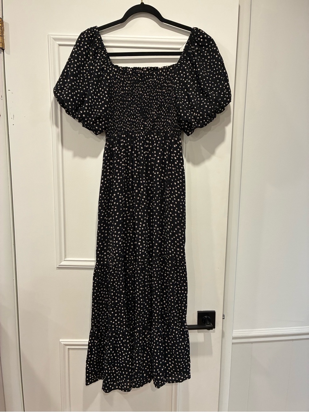 Angie Black Polka Dot Maxi Dress
